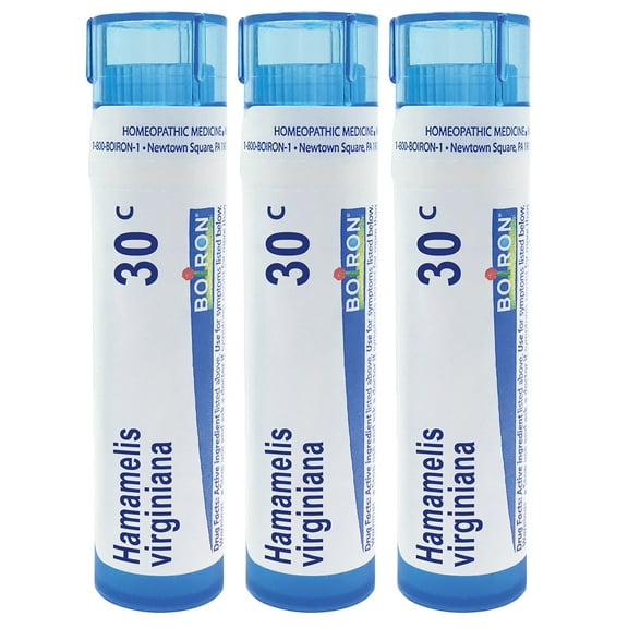 Boiron Hamamelis Virginiana 30C, Homeopathic Medicine for Hemorrhoids With Bursting Sensation, 3 Count (3 x 80 Pellets)