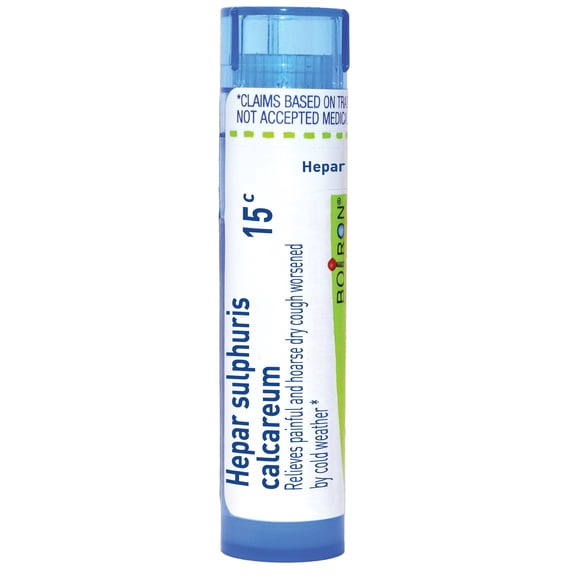 Boiron Hepar Sulphuris Calcareum 15C Homeopathic Single Medicine For Cough, Cold & Flu 80 Pellet