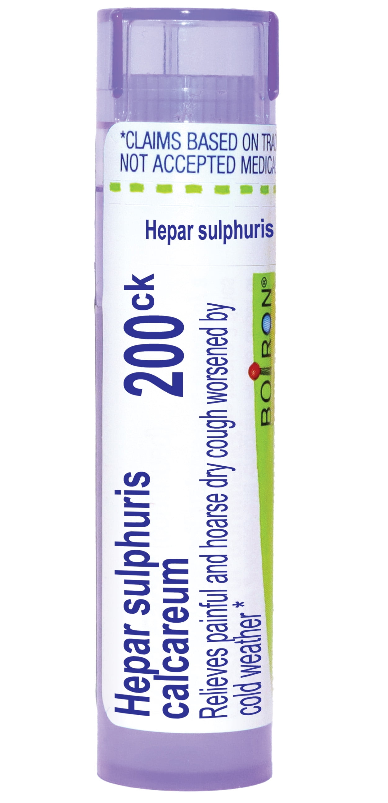 Boiron Hepar Sulphuris Calcareum 200CK, Homeopathic Medicine for Painful And Hoarse Dry Cough Worsened By Cold Weather, 80 Pellets