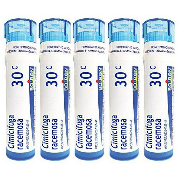 Boiron Homeopathic Medicine Cimicifuga Racemosa, 30C Pellets, 80-Count Tubes (Pack of 5)