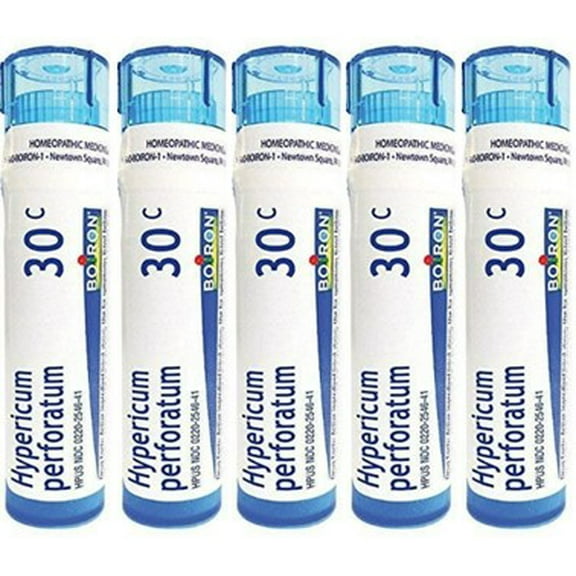 Boiron Homeopathic Medicine Hypericum Perforatum, 30C Pellets, 80-Count Tubes (Pack of 5)