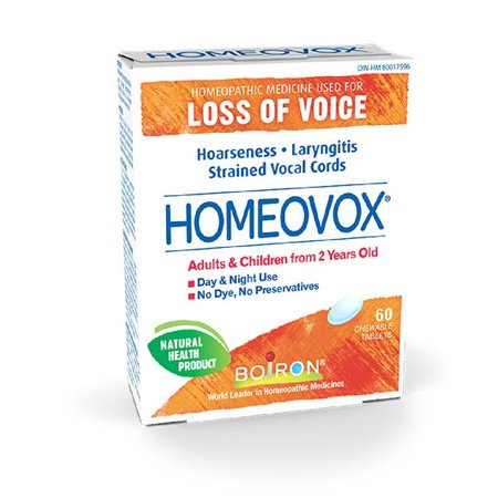 Boiron Homeovox, 60 Tablets, Homeopathic Medicine for hoarseness, loss of voice, laryngitis and strained vocal chords