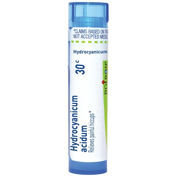 Boiron Hydrocyanicum Acidum 30C, Homeopathic Medicine for Painful Hiccups, 80 Pellets