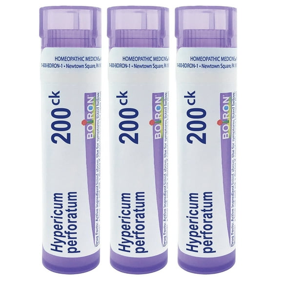 Boiron Hypericum Perforatum 200CK, Homeopathic Medicine for Nerve Pain, 3 Count (3 x 80 Pellets)
