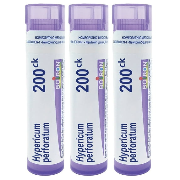 Boiron Hypericum Perforatum 200CK, Homeopathic Medicine for Nerve Pain, 3 Count (3 x 80 Pellets)