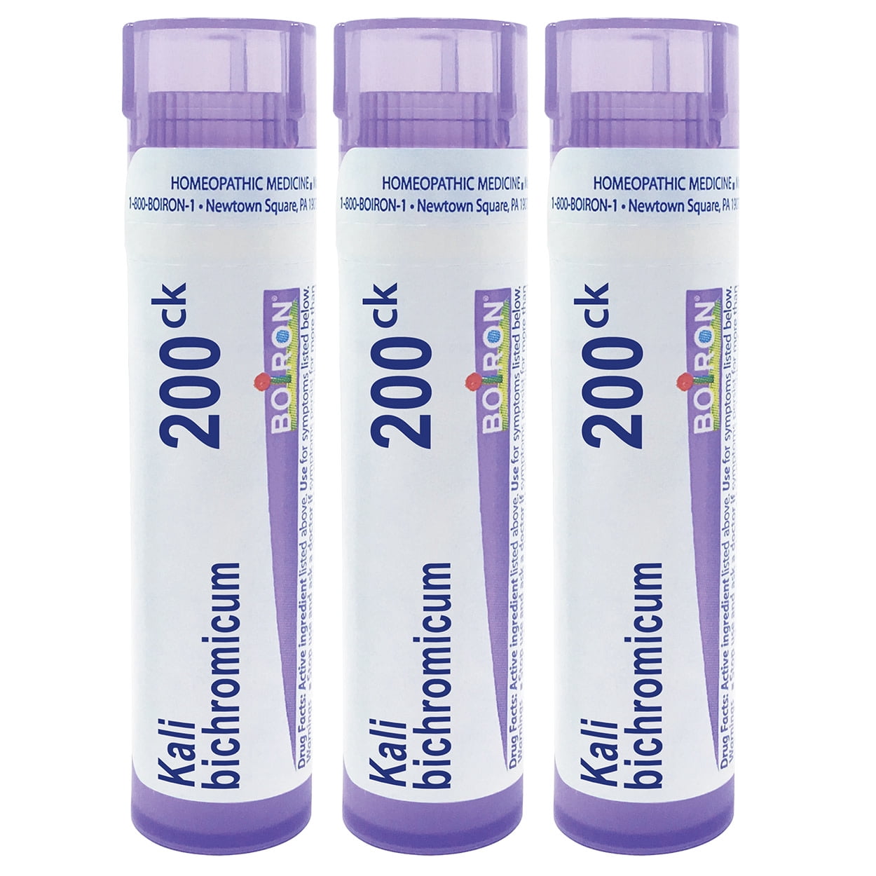 Boiron Kali Bichromicum 200CK, Homeopathic Medicine for Colds With Thick Nasal Discharge, 3 Count (3 x 80 Pellets)