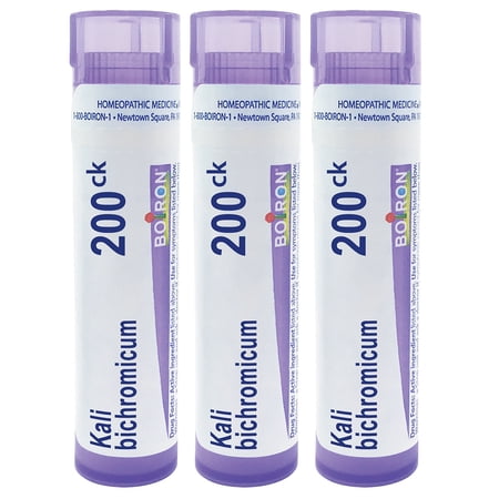 Boiron Kali Bichromicum 200CK, Homeopathic Medicine for Colds With Thick Nasal Discharge, 3 Count (3 x 80 Pellets)