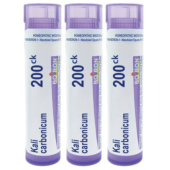 Boiron Kali Carbonicum 200CK, Homeopathic Medicine for Pain And Feeling Of Weakness In The Lower Back,, 3 Count (3 x 80 Pellets)