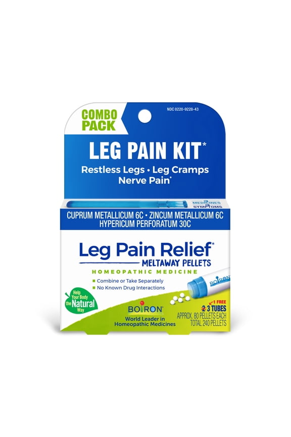 Leg Pain Bonus Pack, Homeopathic Medicine for Restless Legs, Leg Cramps, Nerve Pain, 240 Pellets