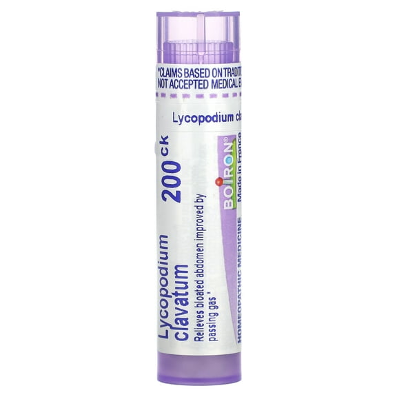 Boiron Lycopodium Clavatum 200CK, Homeopathic Medicine for Bloated Abdomen Improved By Passing Gas, 80 Pellets