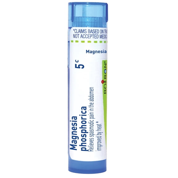 Boiron Magnesia Phosphorica 5C, Homeopathic Medicine for Spasmodic Pain In The Abdomen Improved By Heat, 80 Pellets