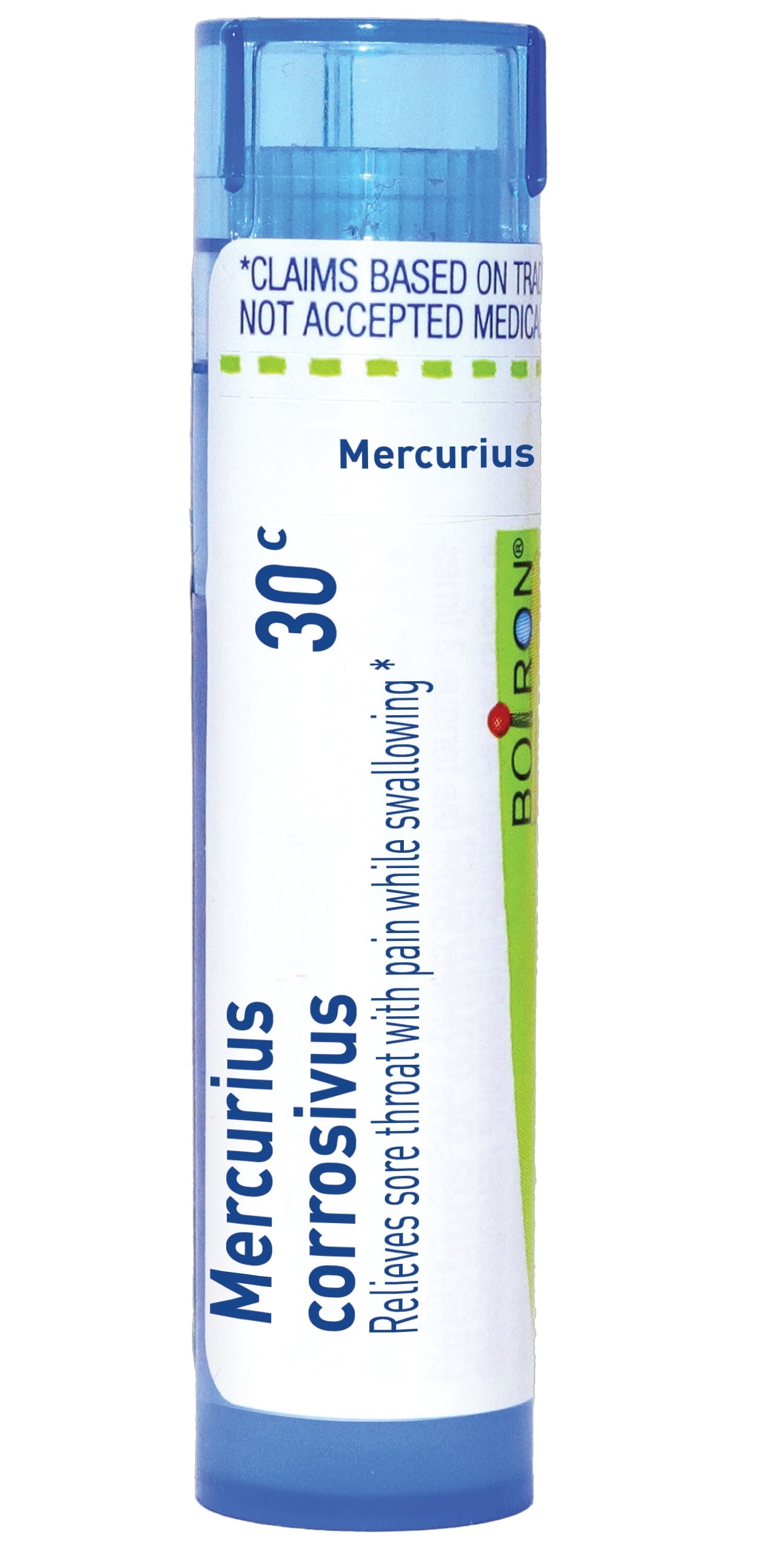 Boiron Mercurius Corrosivus 30C, Homeopathic Medicine for Sore Throat With Pain While Swallowing, 80 Pellets