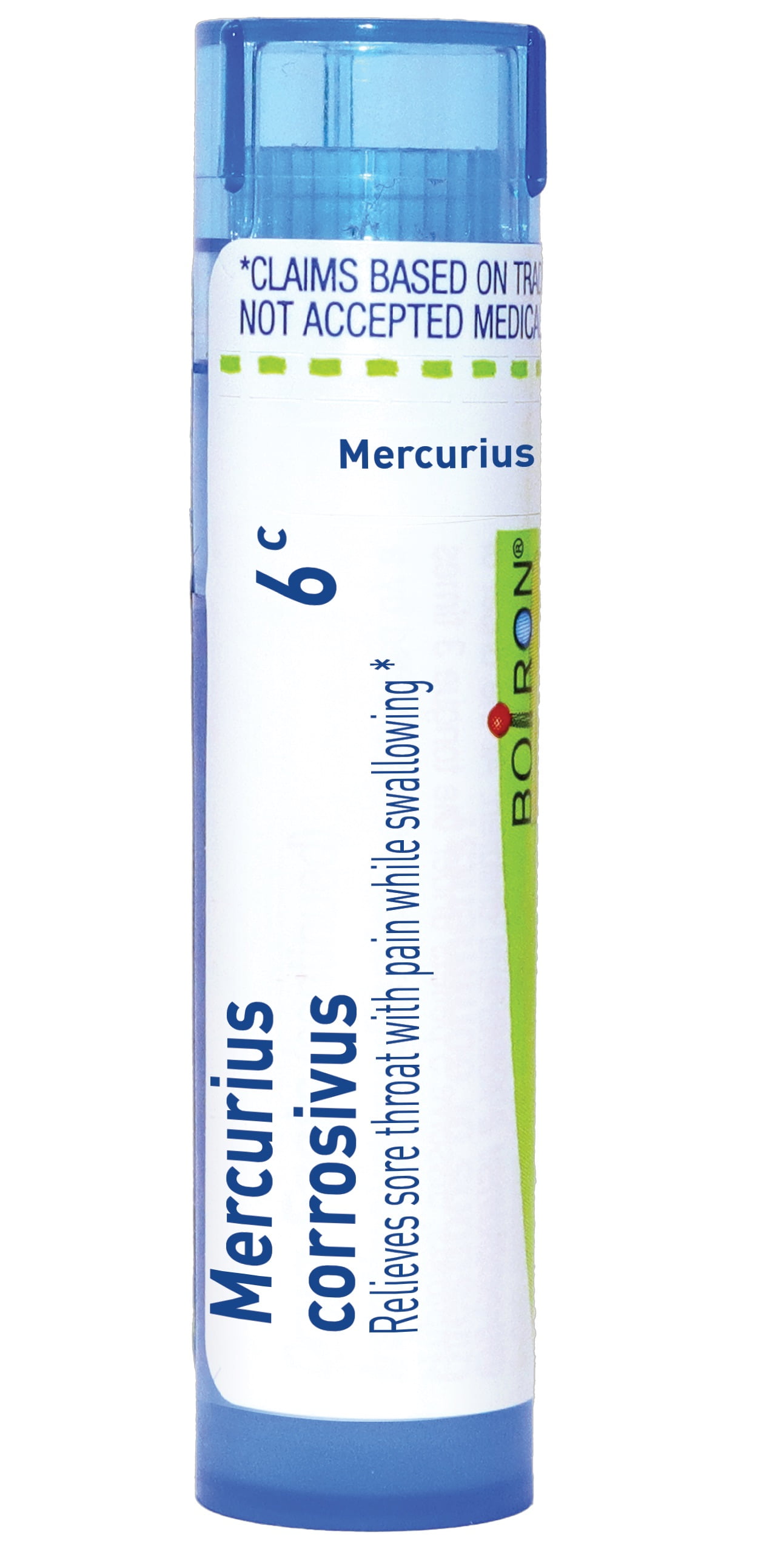 Boiron Mercurius Corrosivus 6C, Homeopathic Medicine for Sore Throat With Pain While Swallowing, 80 Pellets