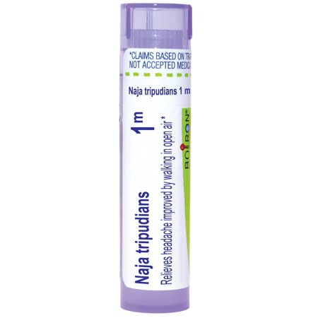 Boiron Naja Tripudians 1M, Homeopathic Medicine for Headache Improved By Walking In Open Air, 80 Pellets