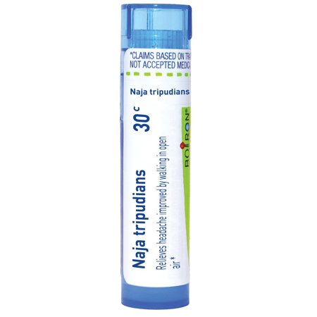 Boiron Naja Tripudians 30C, Homeopathic Medicine for Headache Improved By Walking In Open Air, 80 Pellets
