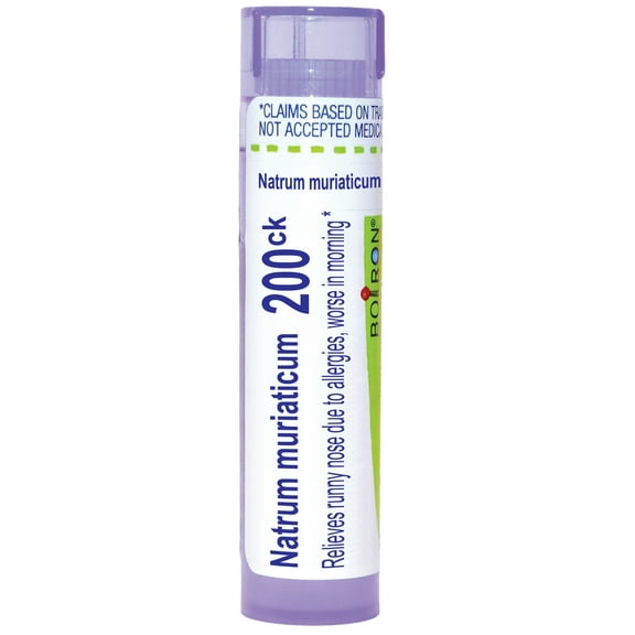 Boiron Natrum Muriaticum 200CK, Homeopathic Medicine for Runny Nose Due To Allergies, Worse In Morning, 80 Pellets