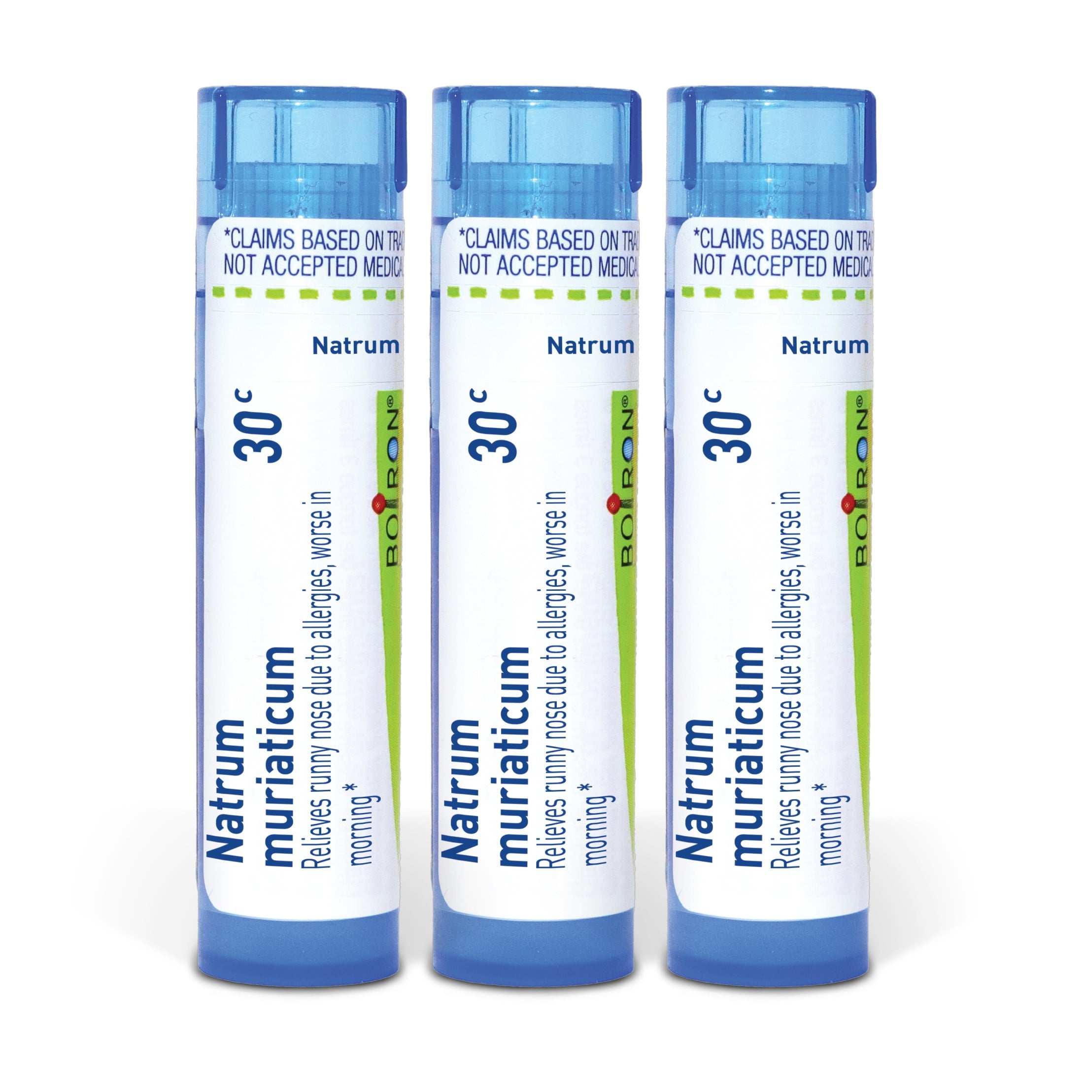Boiron Natrum Muriaticum 30C, Homeopathic Medicine for Runny Nose Due To Allergies, Worse In Morning, 3 Count (3 x 80 Pellets)
