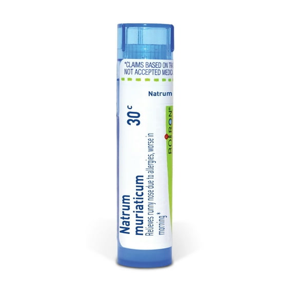 Boiron Natrum Muriaticum 30C, Homeopathic Medicine for Runny Nose Due To Allergies, Worse In Morning, 80 Pellets