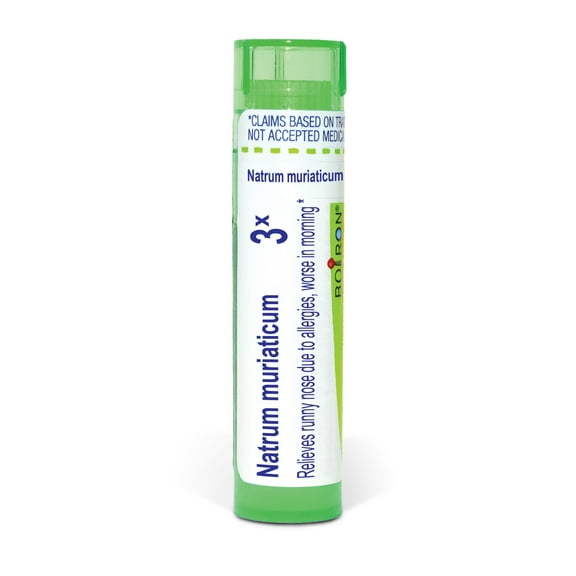 Boiron Natrum Muriaticum 3X, Homeopathic Medicine for Runny Nose Due To Allergies, Worse In Morning, 80 Pellets