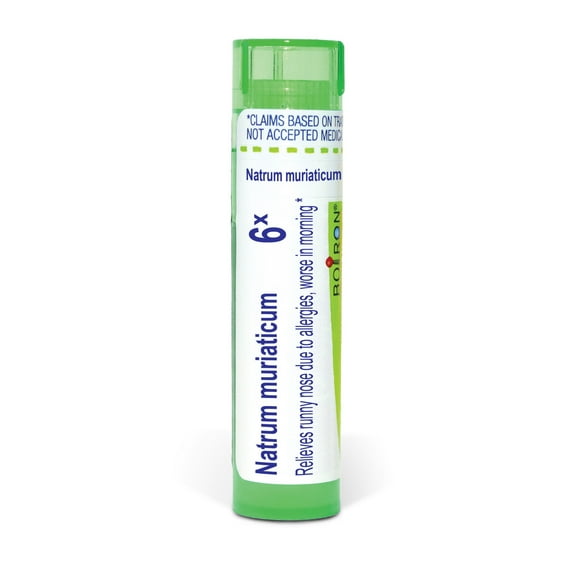 Boiron Natrum Muriaticum 6X, Homeopathic Medicine for Runny Nose Due To Allergies, Worse In Morning, 80 Pellets
