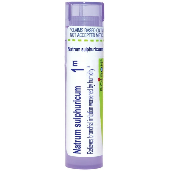 Boiron Natrum Sulphuricum 1M, Homeopathic Medicine for Bronchial Irritation Worsened By Humidity, 80 Pellets