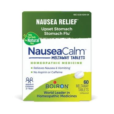 Boiron NauseaCalm Tablets, Homeopathic Medicine for Nausea Relief, Upset Stomach, Stomach Flu, 60 Meltaway Tablets