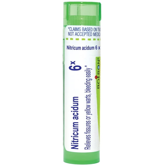 Boiron Nitricum Acidum 6X, Homeopathic Medicine for Fissures Or Yellow Warts, Bleeding Easily, 80 Pellets