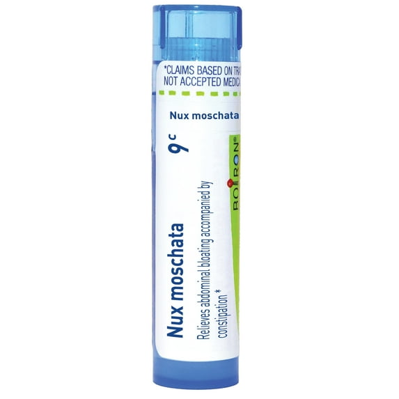 Boiron Nux Moschata 9C, Homeopathic Medicine for Abdominal Bloating Accompanied By Constipation, 80 Pellets