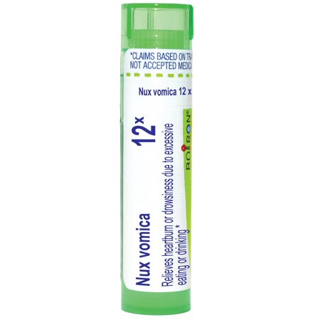 Boiron Nux Vomica 12X, Homeopathic Medicine for Heartburn Or Drowsiness Due To Excessive Eating Or Drinking, 80 Pellets
