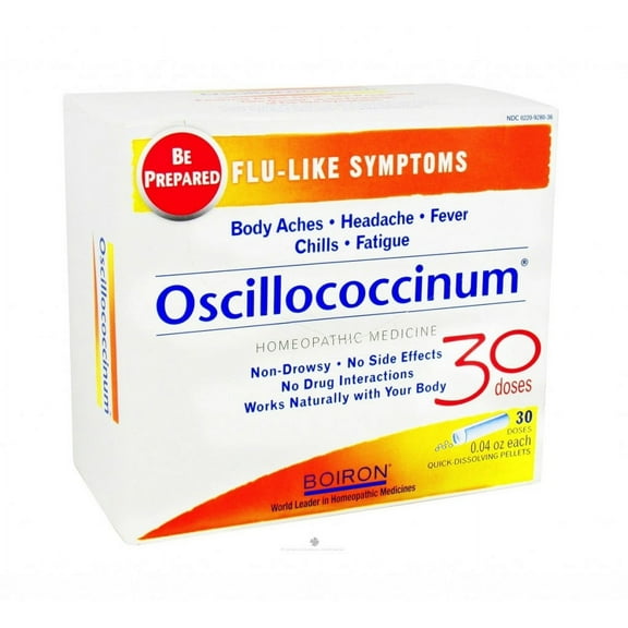 Boiron, Oscillococcinum, Flu-Like Symptoms, Age 2 & Up, 30 Quick-Dissolving Pellets , 0.04 oz Each Pack of 2