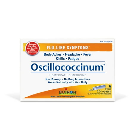 Boiron Oscillococcinum Unit Dose, Homeopathic Medicine for Flu-Like Symptoms, Body Aches, Headache, Fever, Chills, Fatigue, 6 Doses