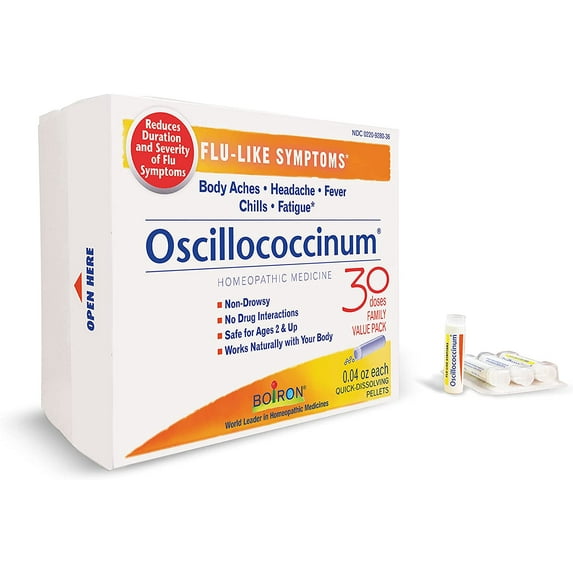 Boiron Oscillococcinum for Relief from Flu-Like Symptoms of Body Aches, Headache, Fever, Chills, and Fatigue - 30 Count
