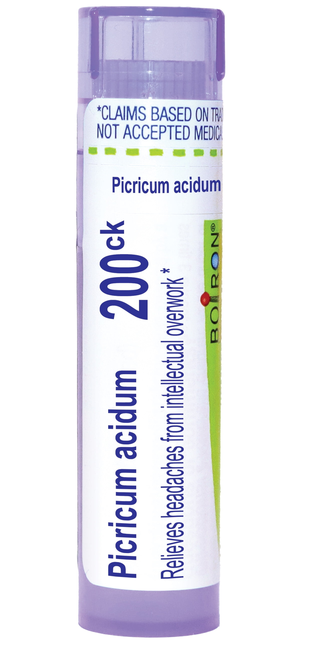 Boiron Picricum Acidum 200CK, Homeopathic Medicine for Headaches From Intellectual Overwork, 80 Pellets