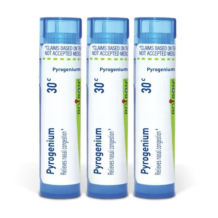 Boiron Pyrogenium 30C, Homeopathic Medicine for Nasal Congestion, 3 Count (3 x 80 Pellets)