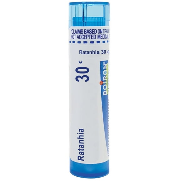 Boiron Ratanhia 30C, Homeopathic Medicine for Hemorrhoids Following Constipation, 80 Pellets