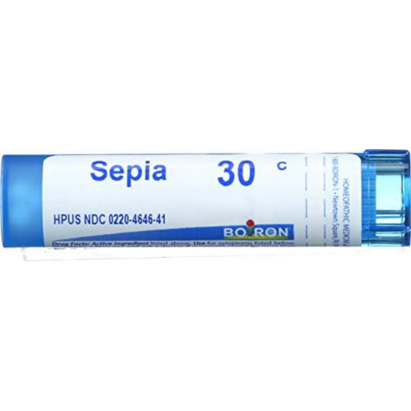 Boiron Sepia 30C, Homeopathic Medicine for Bloating and Lower Back Pain during Menstruation, 80 Pellets