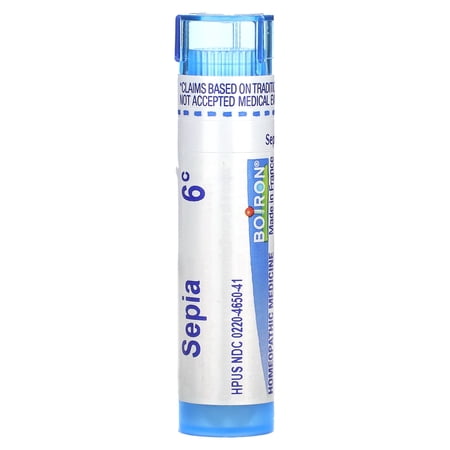 Boiron Sepia 6C, Homeopathic Medicine for Bloating And Lower Back Pain During Menstruation, 80 Pellets