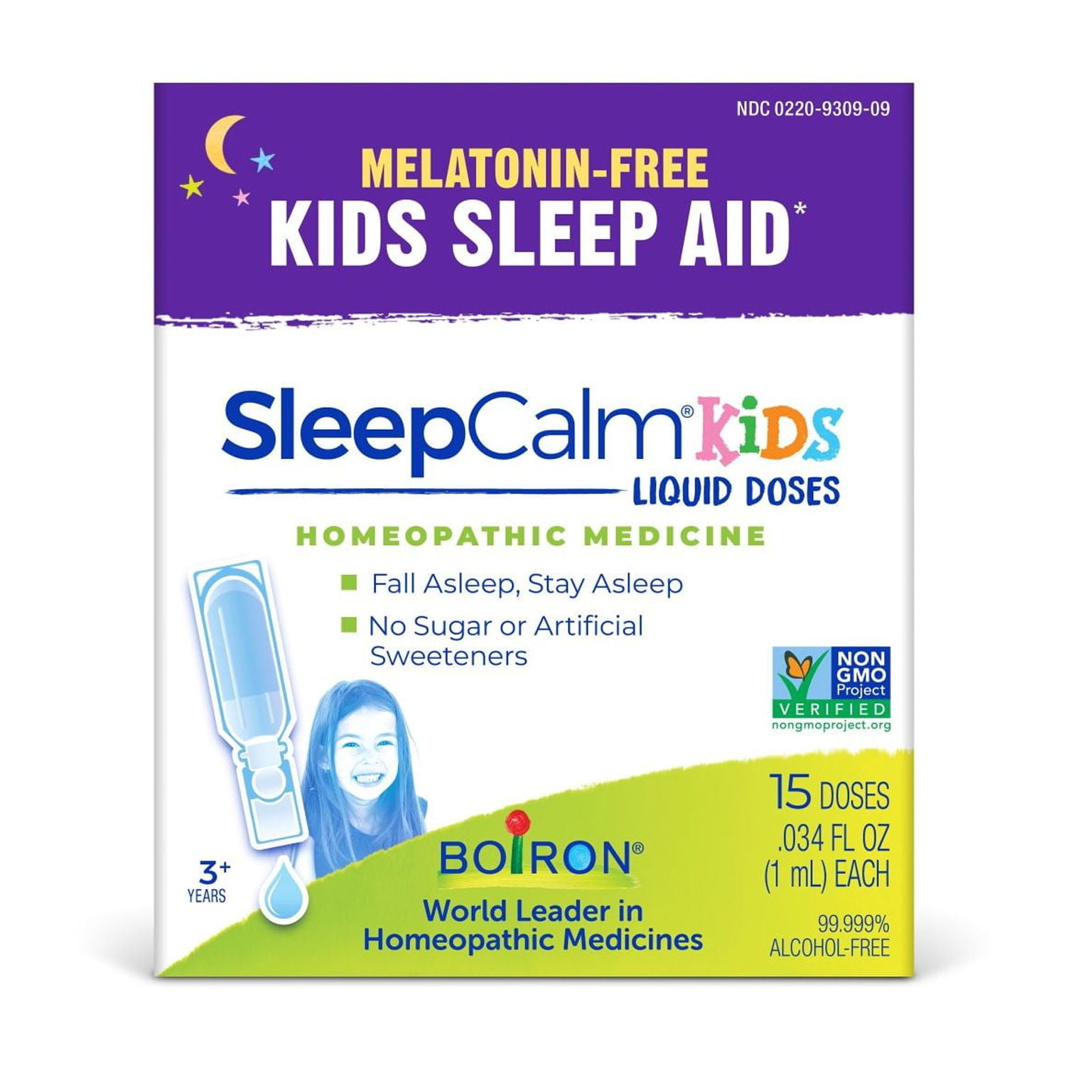 Boiron SleepCalm Kids Liquid Dose Melatonin-Free, Homeopathic Medicine for Sleep Relief, Calms Restless Sleep, 15 Liquid Doses