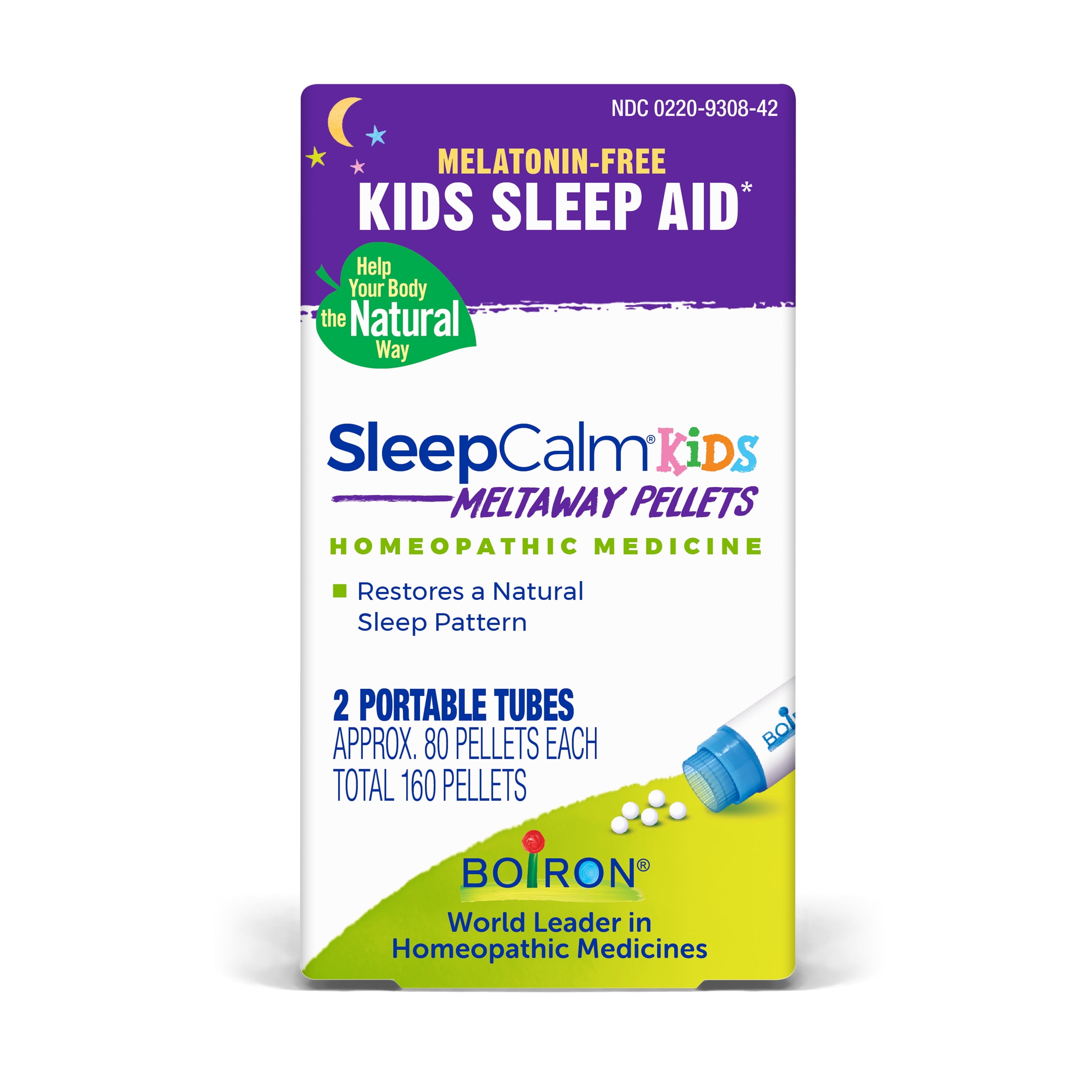 Boiron SleepCalm Kids Pellets Melatonin-Free, Homeopathic Medicine for Sleep Relief, Calms Restless Sleep, 2 x 80 Pellets