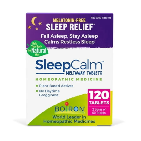 Boiron SleepCalm Tablets, Homeopathic Medicine for Sleep Relief, Fall Asleep, Stay Asleep, Calms Restless Sleep, 2 x 60 Tablets Twin Pack