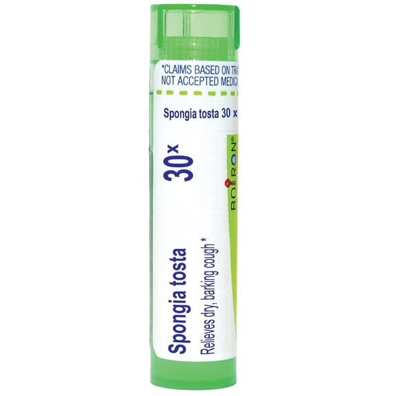 Boiron Spongia Tosta 30X, Homeopathic Medicine for Dry, Barking Cough, 80 Pellets