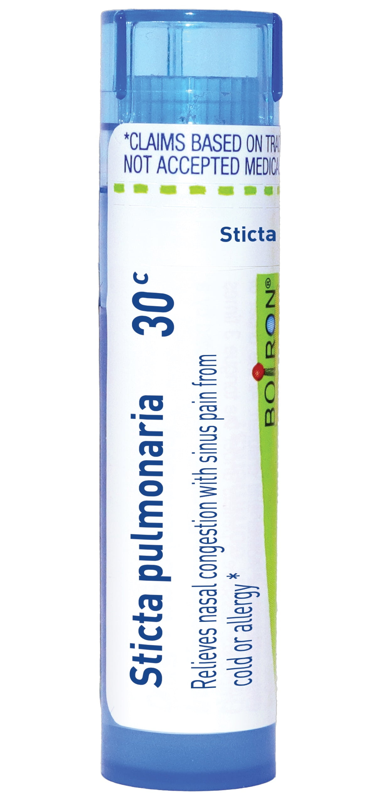 Boiron Sticta Pulmonaria 30C, Homeopathic Medicine for Nasal Congestion With Sinus Pain From Cold Or Allergy, 80 Pellets