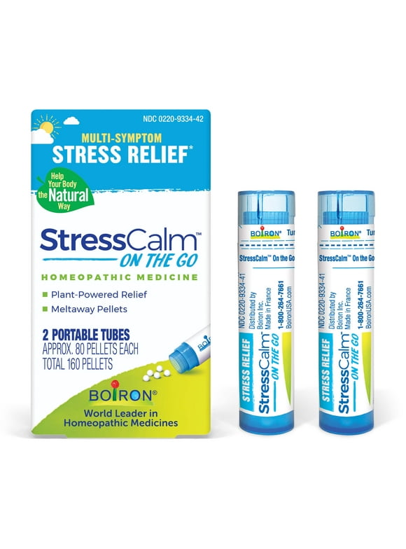 Boiron StressCalm On the Go, Homeopathic Medicine for Stress Relief, Reduces Nervous Tension, Calms Mind & Body, 2 x 80 Pellets