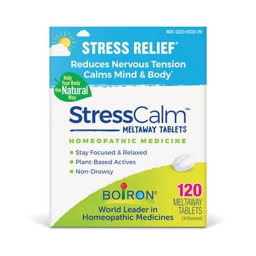 Boiron Stresscalm Tablets, Homeopathic Medicine for Stress Relief, Reduces Nervous Tension, Calms Mind and Body, 120 Meltaway Tablets