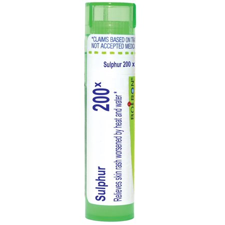 Boiron Sulphur 200X, Homeopathic Medicine for Skin Rash Worsened By Heat And Water, 80 Pellets
