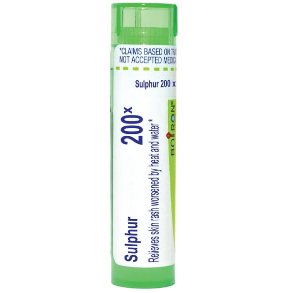 Boiron Sulphur 200X, Homeopathic Medicine for Skin Rash Worsened By Heat And Water, 80 Pellets
