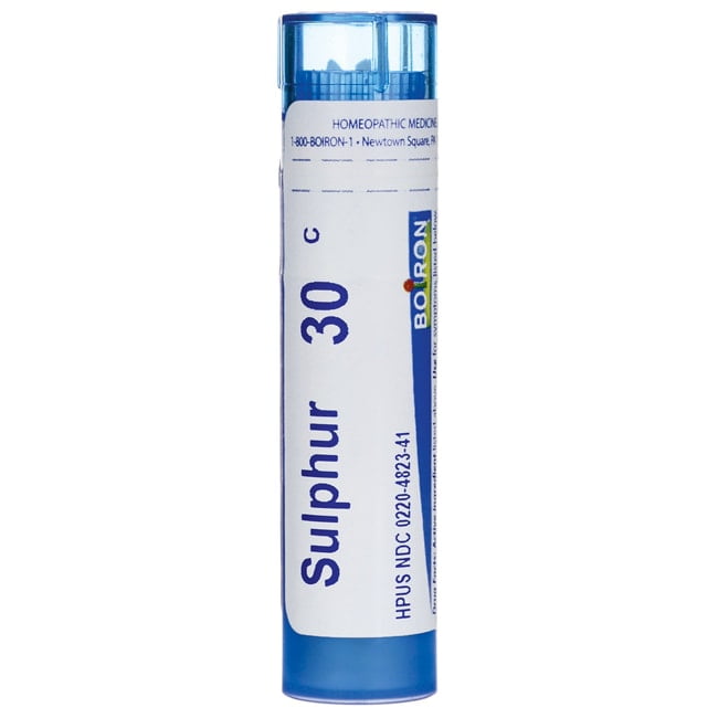 Boiron Sulphur 30C, Homeopathic Medicine for Skin Rash Worsened By Heat And Water, 80 Pellets