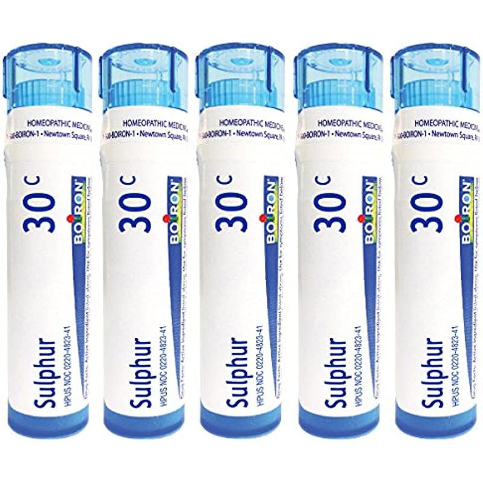 Boiron Sulphur 30C, General Medication, Over the Counter, 5 Pack of 80 ...