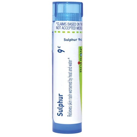 Boiron Sulphur 9C, Homeopathic Medicine for Skin Rash Worsened By Heat And Water, 80 Pellets