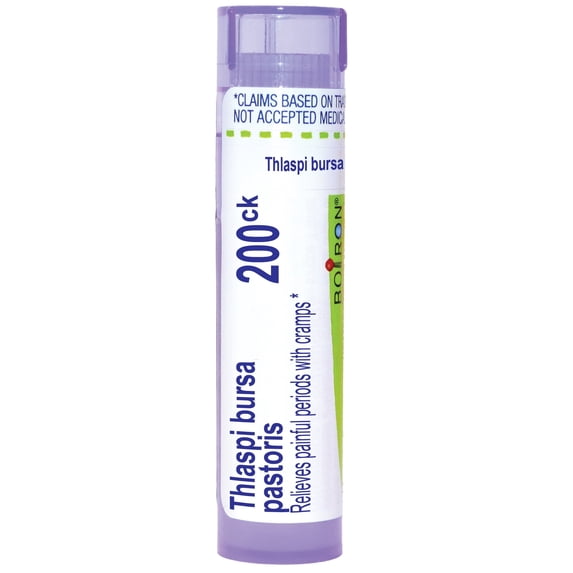 Boiron Thlaspi Bursa Pastoris 200CK, Homeopathic Medicine for Painful Periods With Cramps, 80 Pellets